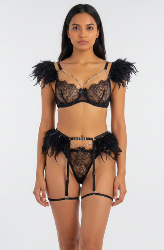 Dreamweaver Hollow Out Lace 4 Piece Bra Set