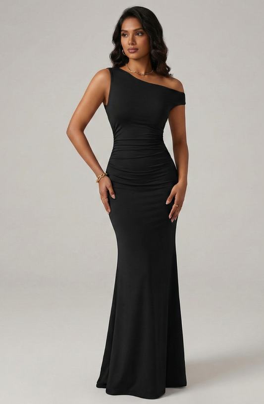 Eclipse One-Shoulder Ruched Dress