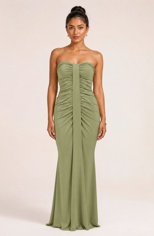 Eclipse Elegance Strapless Ruched Dress