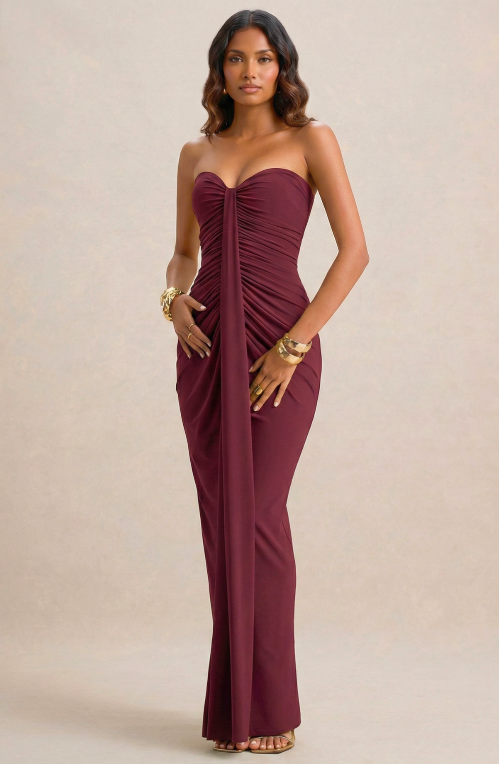 Eclipse Elegance Strapless Ruched Dress