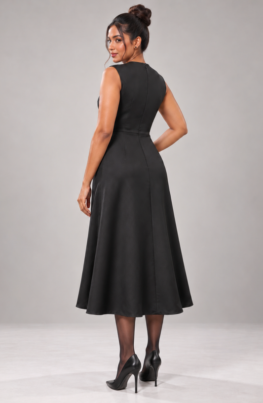 Eliane Basque Midi Dress