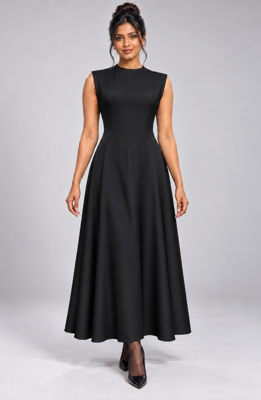 Eliane Basque Midi Dress