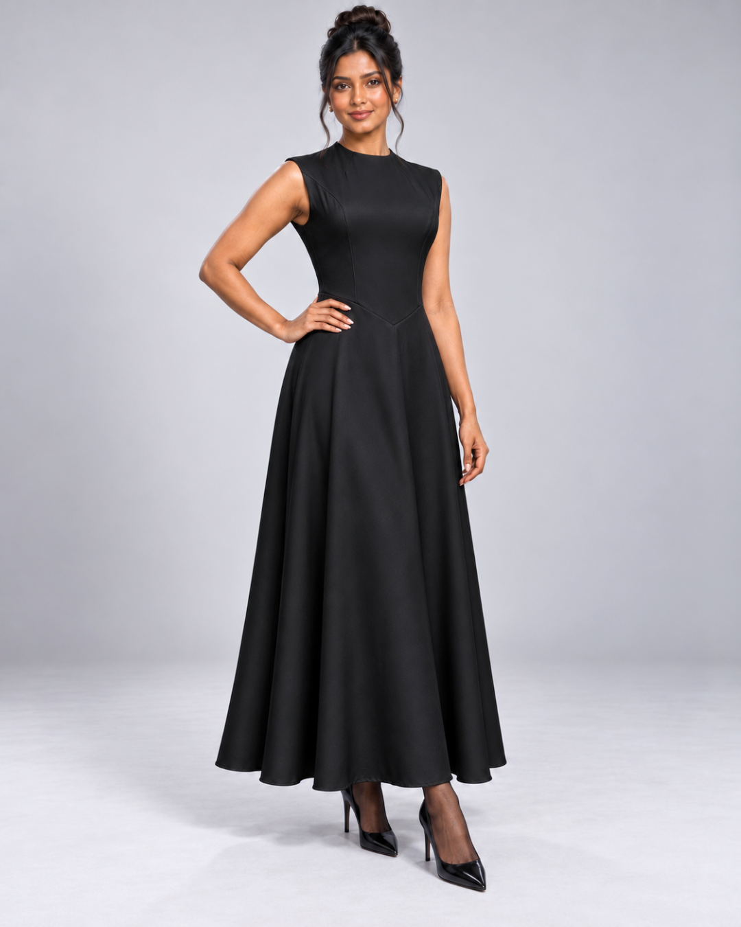 Eliane Basque Midi Dress
