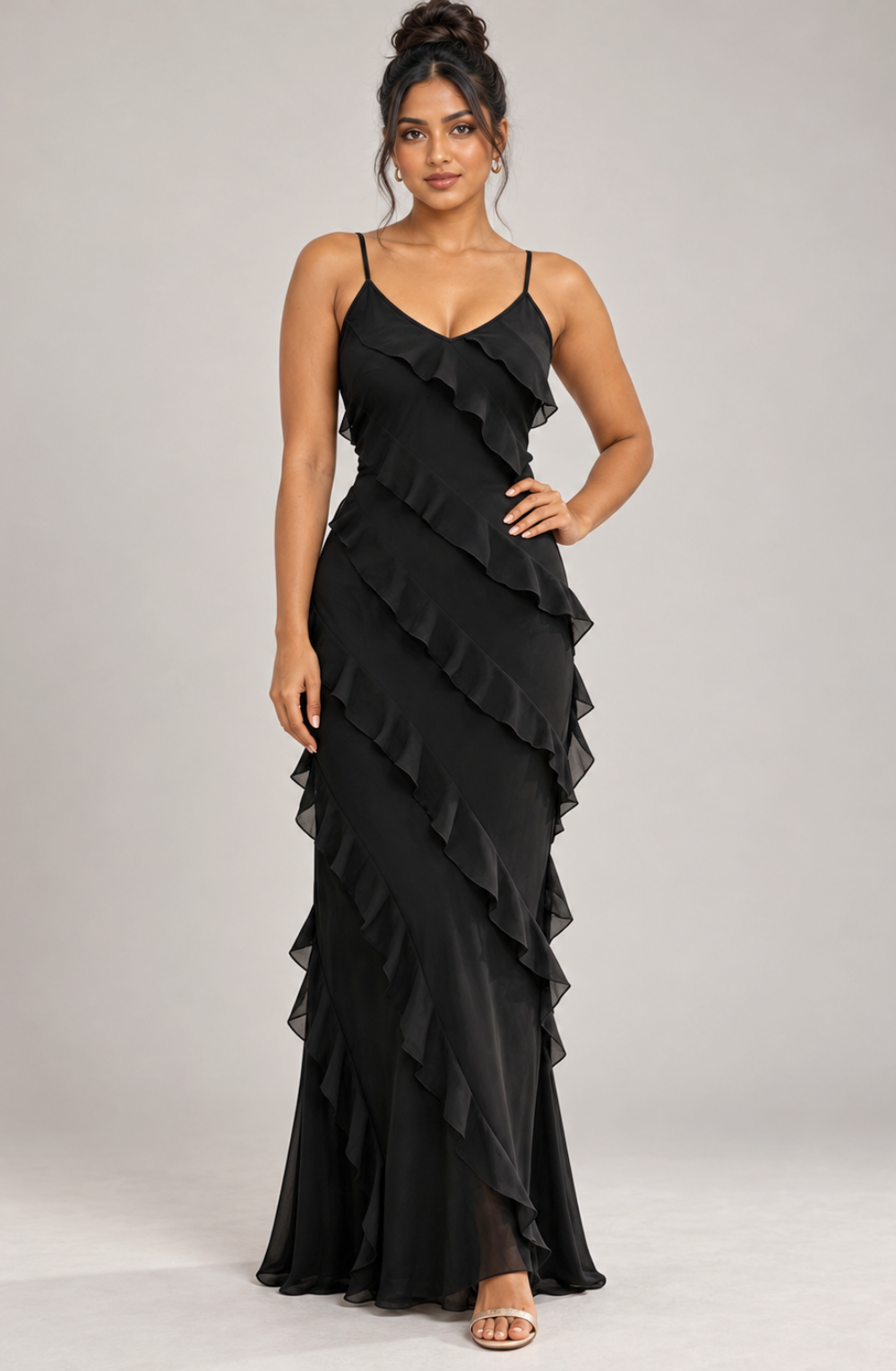 Élise Flutter-Ruffle Evening Gown