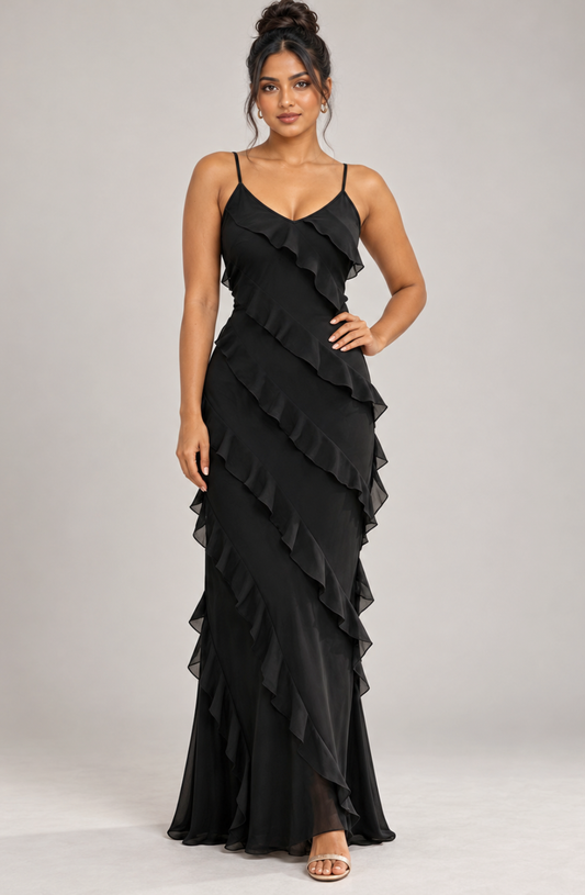 Élise Flutter-Ruffle Evening Gown