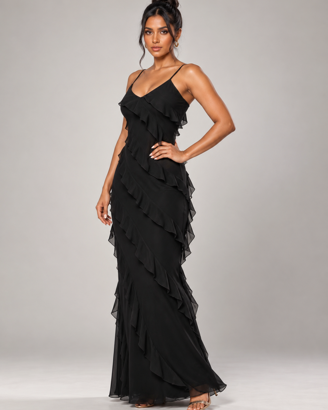 Élise Flutter-Ruffle Evening Gown