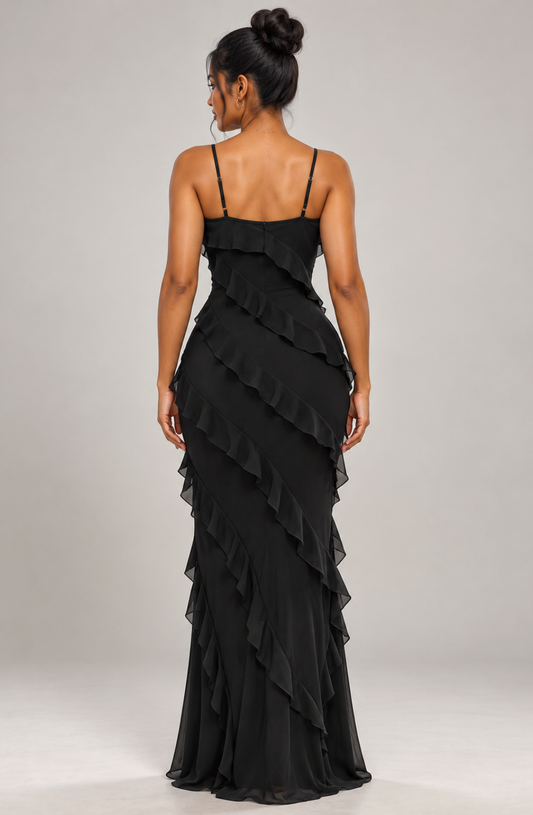 Élise Flutter-Ruffle Evening Gown