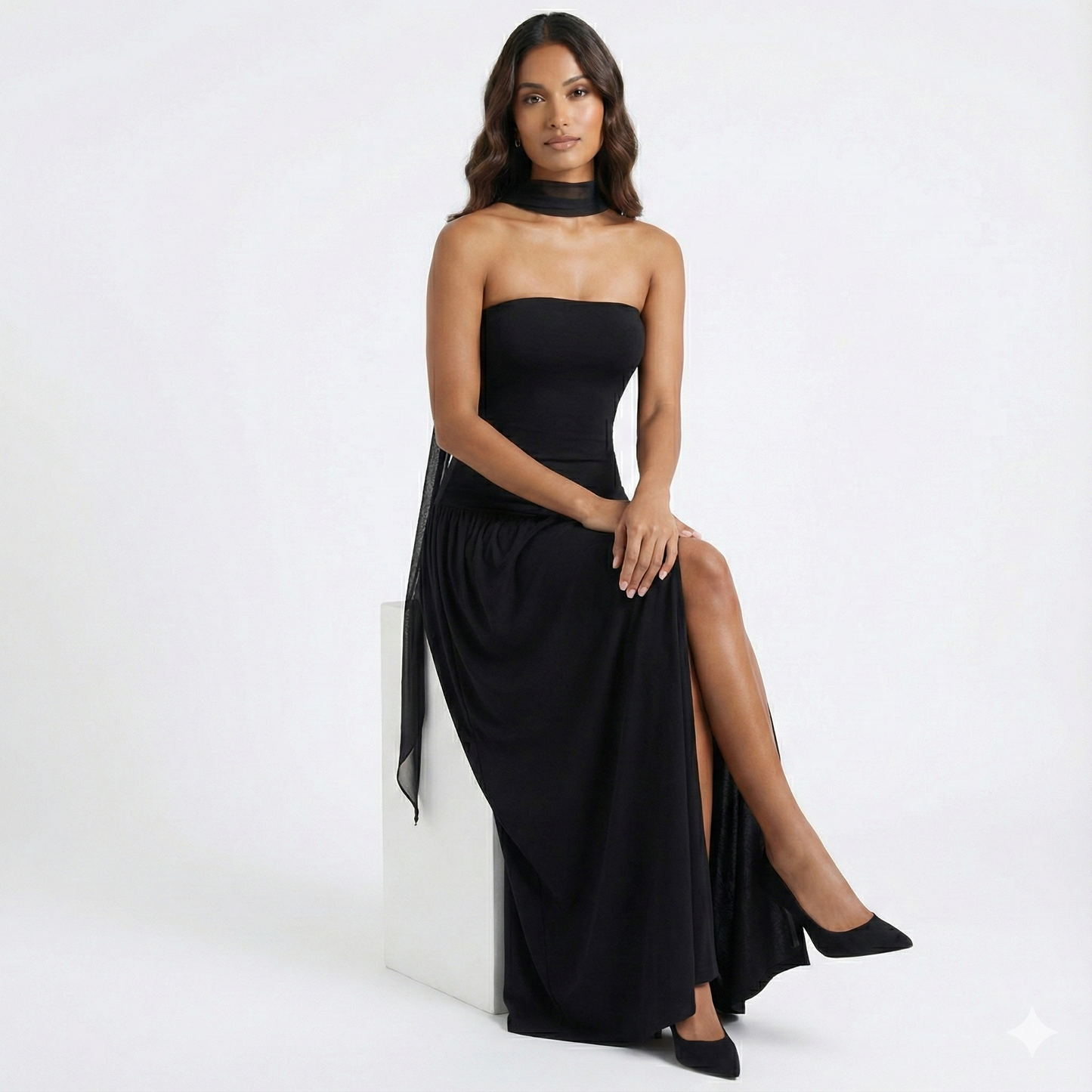 Avani Strapless Scarf Dress