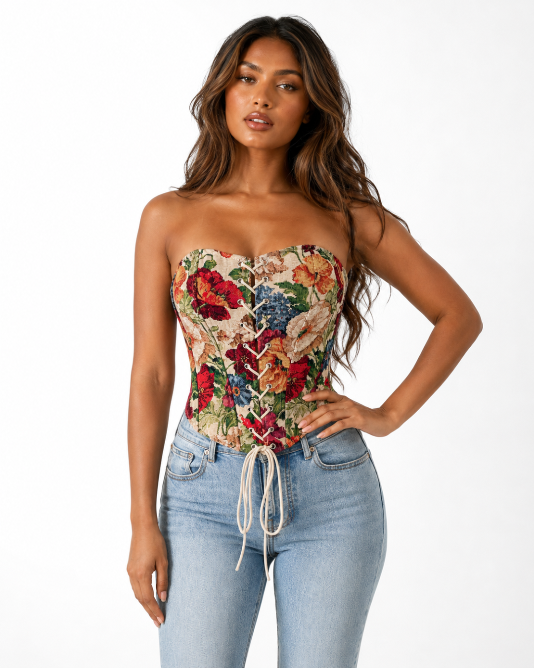 Isabella Lace-Up Tube Corset Top
