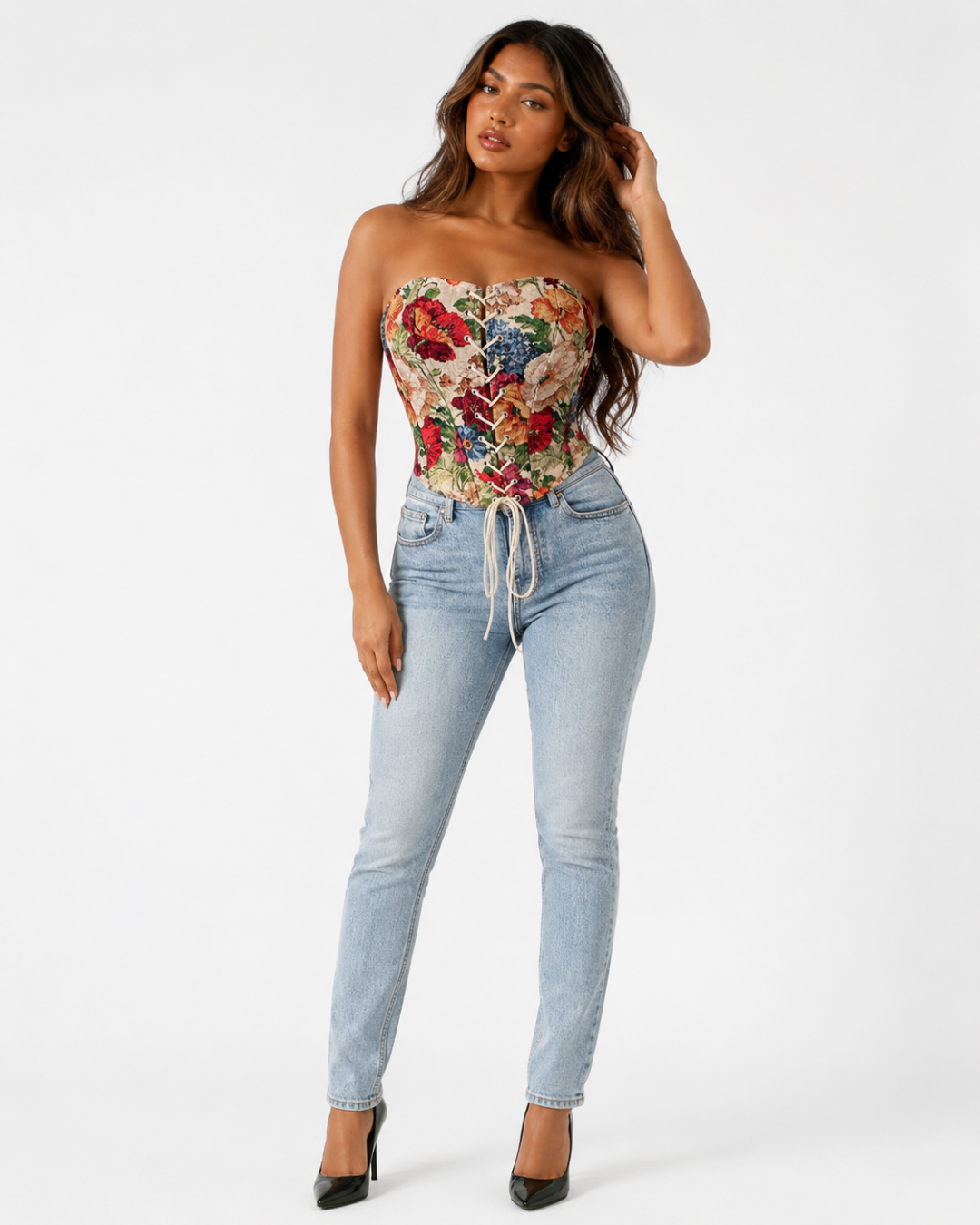 Isabella Lace-Up Tube Corset Top