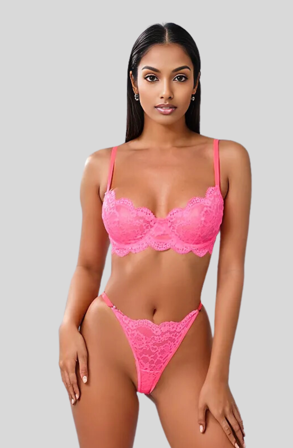 Lace Delight Mesh Bra and Panty Set