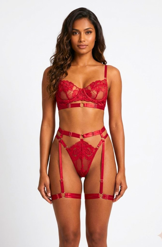 Lace Dominion Harness Lingerie Set