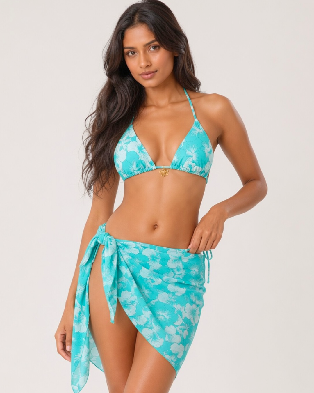 Lia Tropic Bloom Bikini Set with Cover-Up