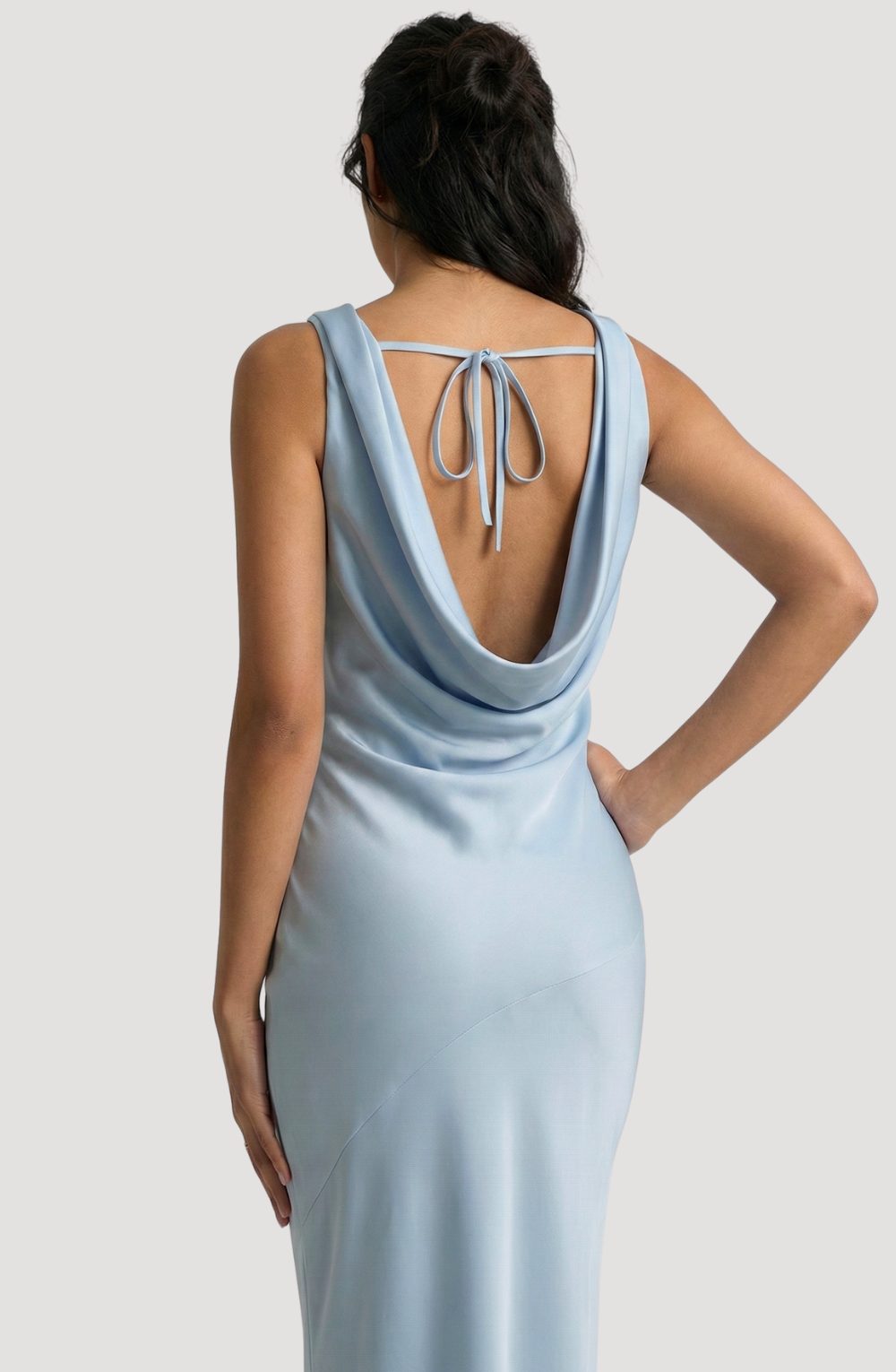 Liyana Satin Cowl Neck Maxi Dress