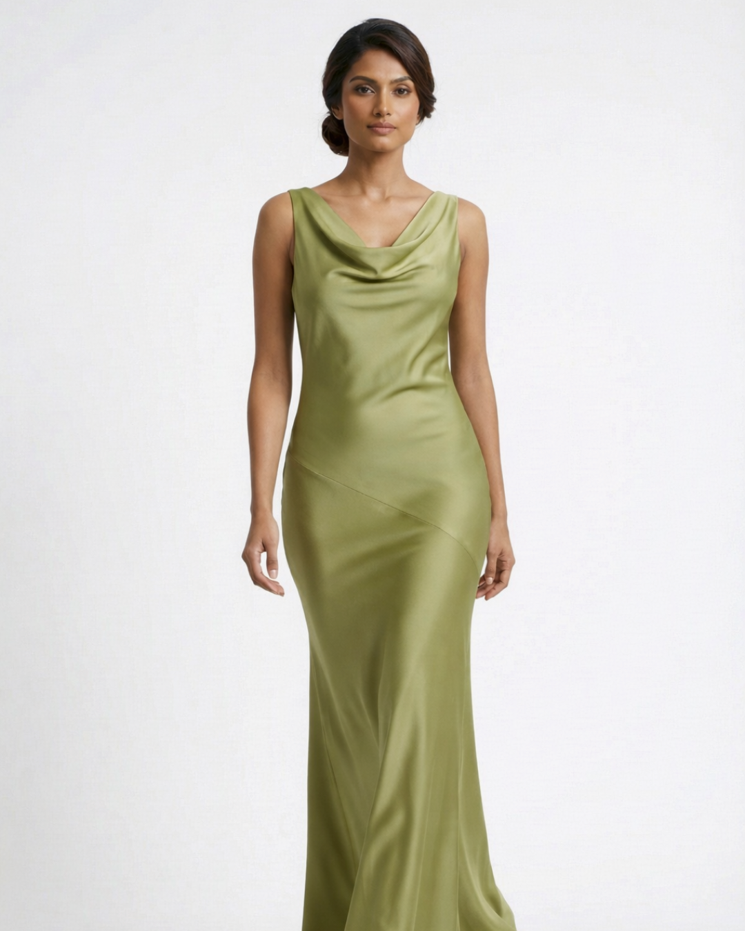 Liyana Satin Cowl Neck Maxi Dress