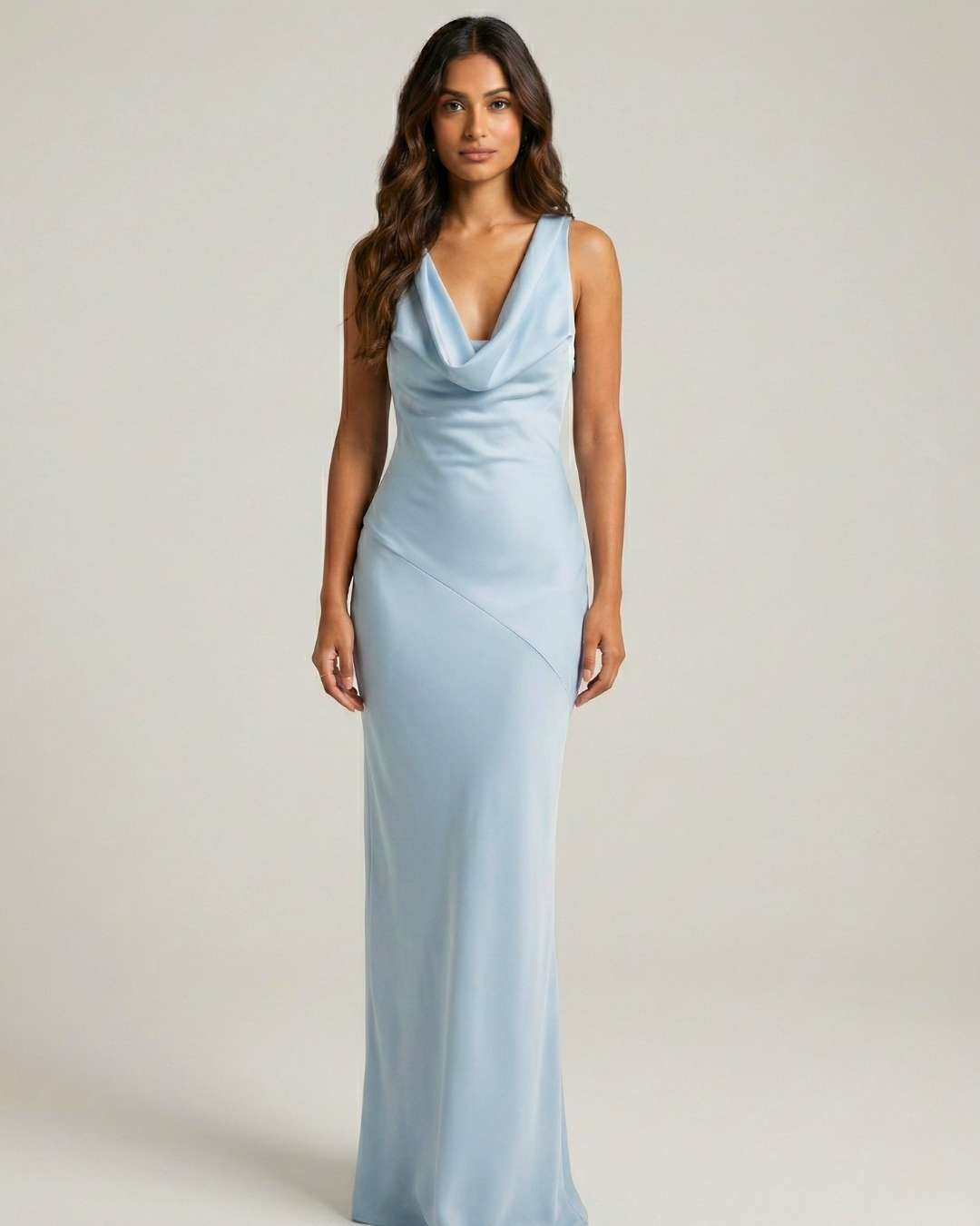 Liyana Satin Cowl Neck Maxi Dress