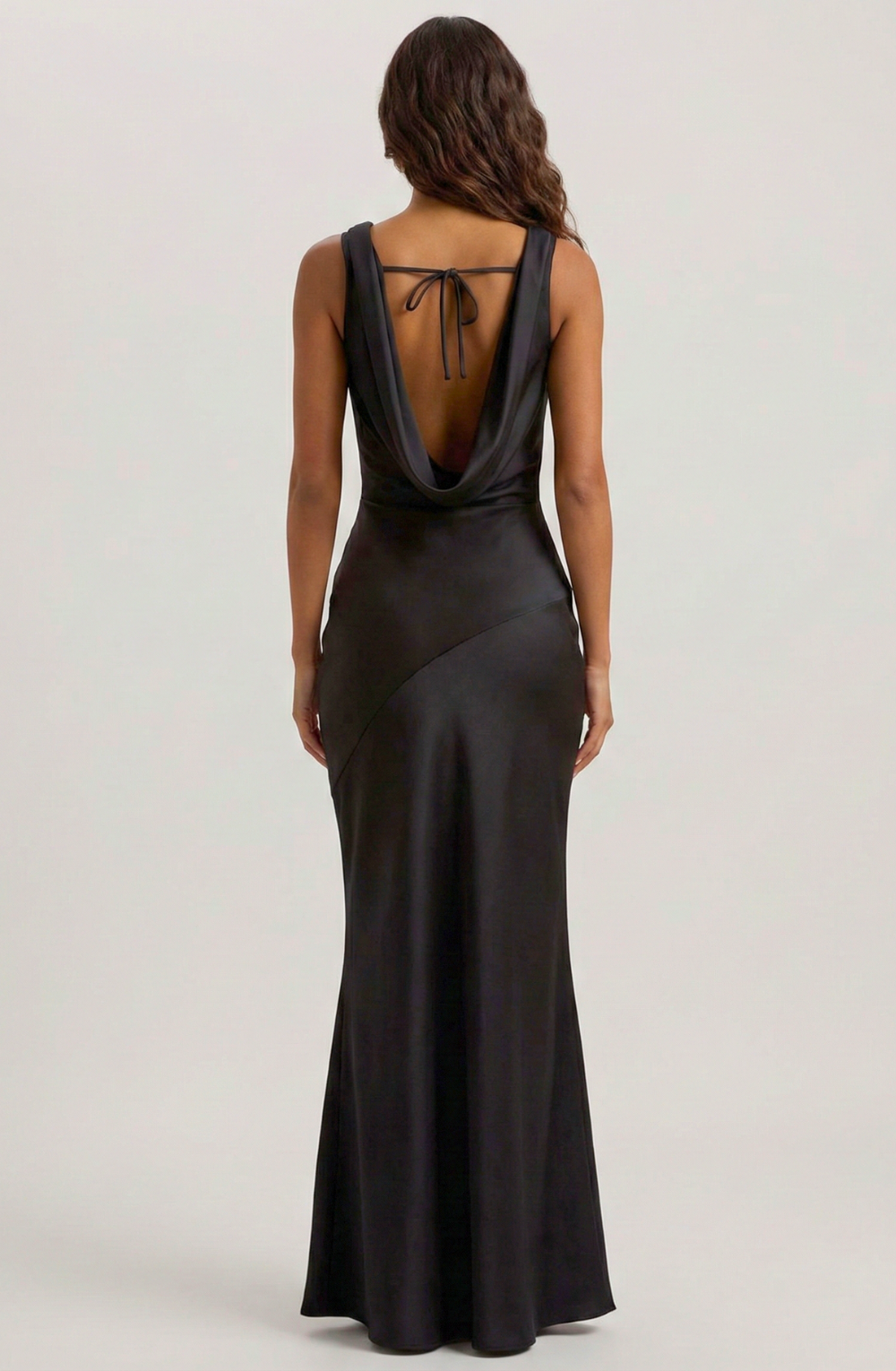 Liyana Satin Cowl Neck Maxi Dress