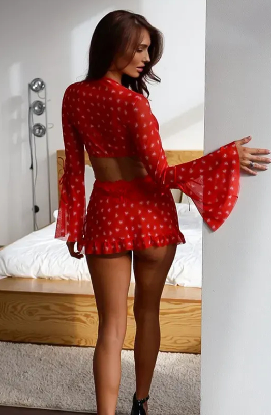 Love Spell Bell-Sleeve Two-Piece Set