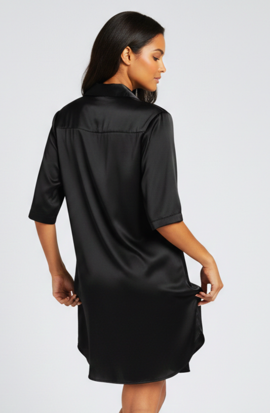 Luxe-Leisure High-Low Satin Nightshirt