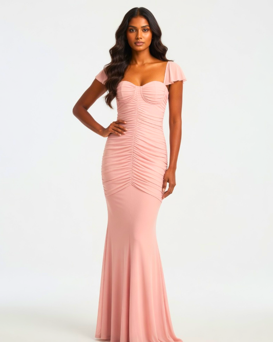 Maya Sweetheart Ruched Maxi Dress