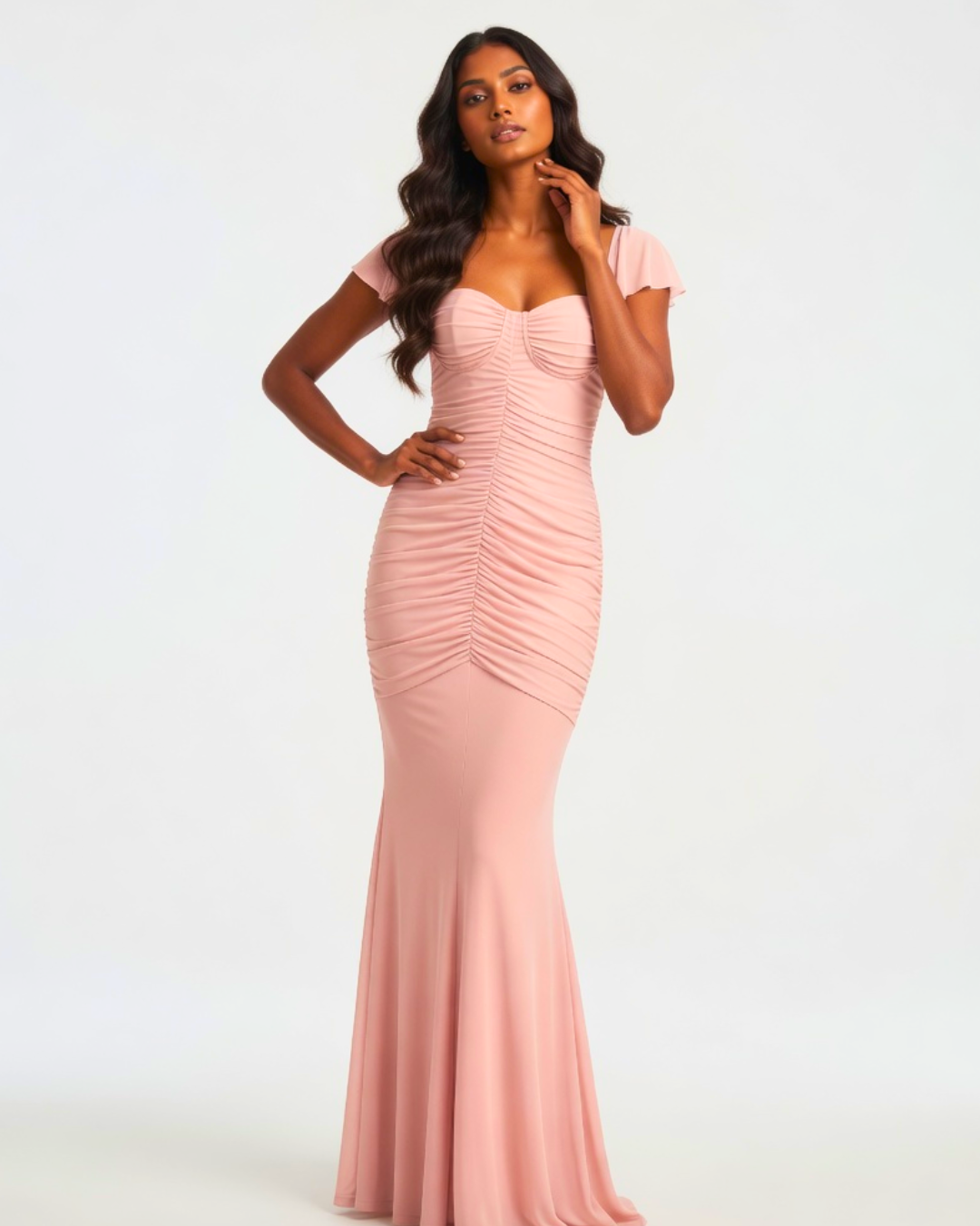 Maya Sweetheart Ruched Maxi Dress
