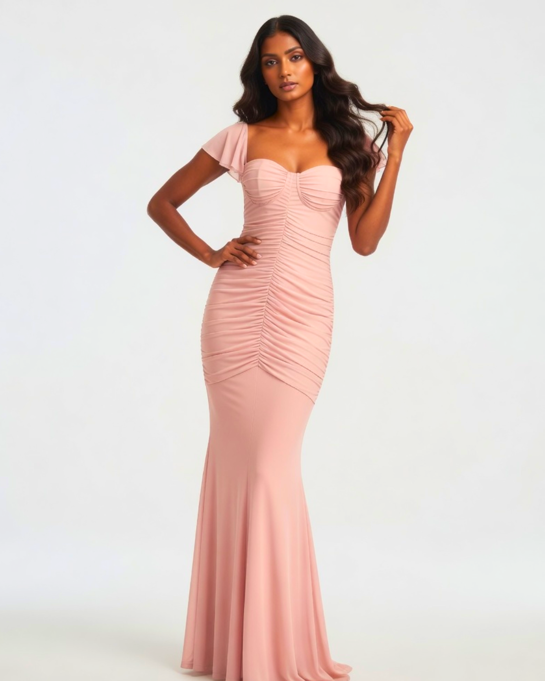 Maya Sweetheart Ruched Maxi Dress