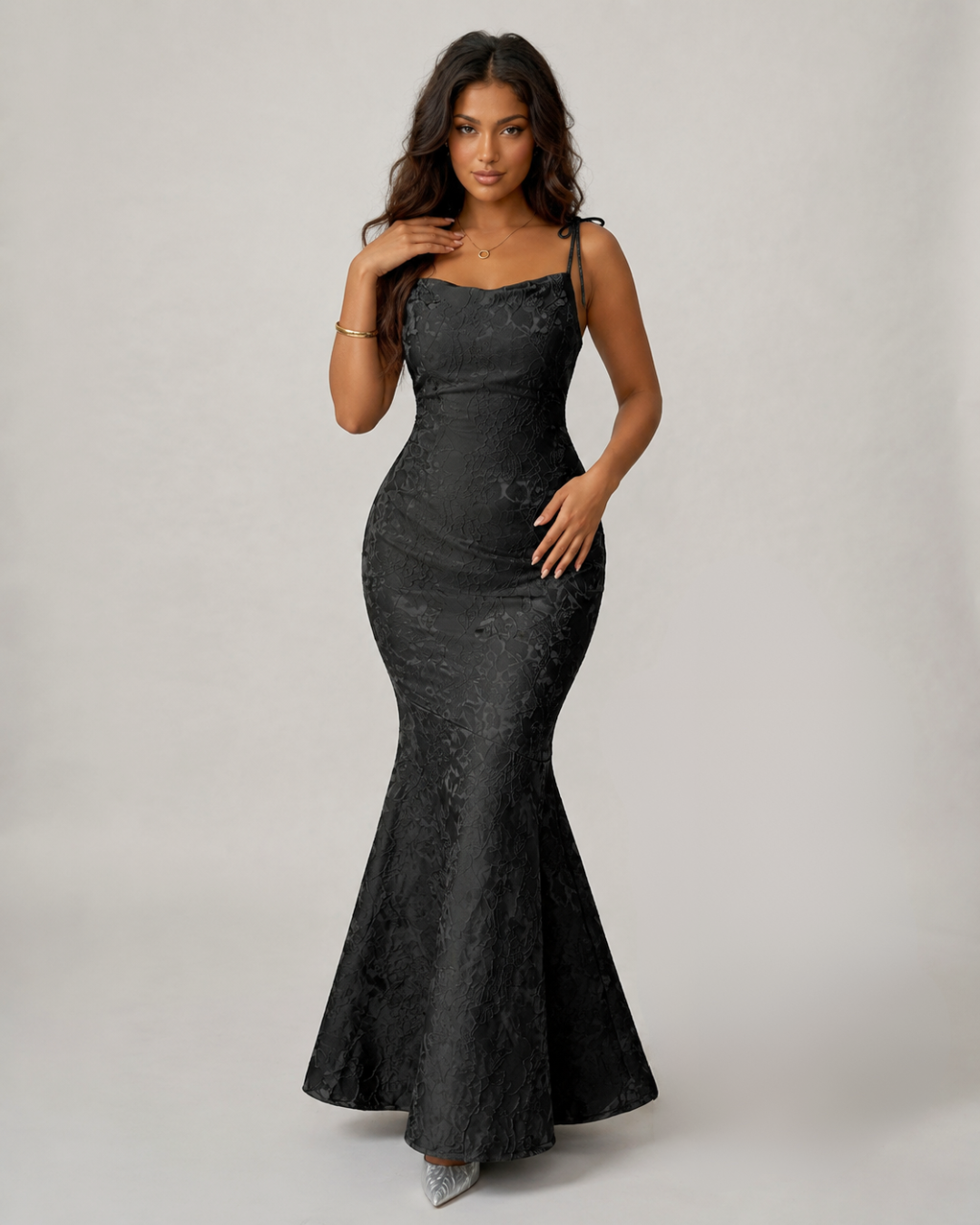Mia Rose-Embossed Maxi Dress