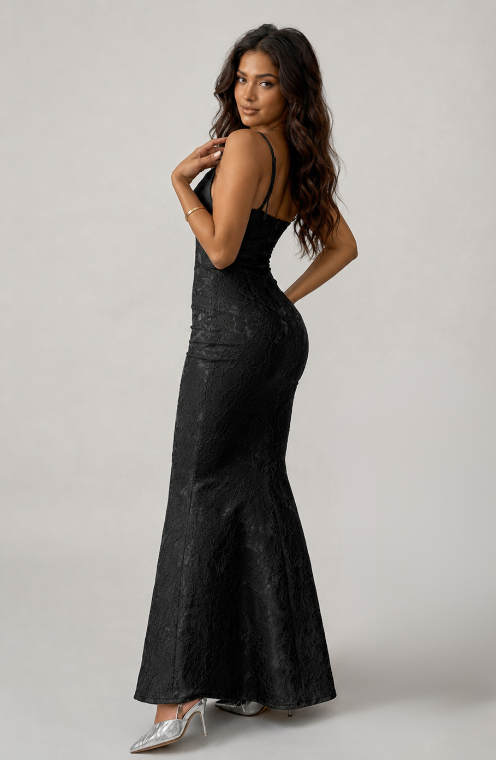 Mia Rose-Embossed Maxi Dress