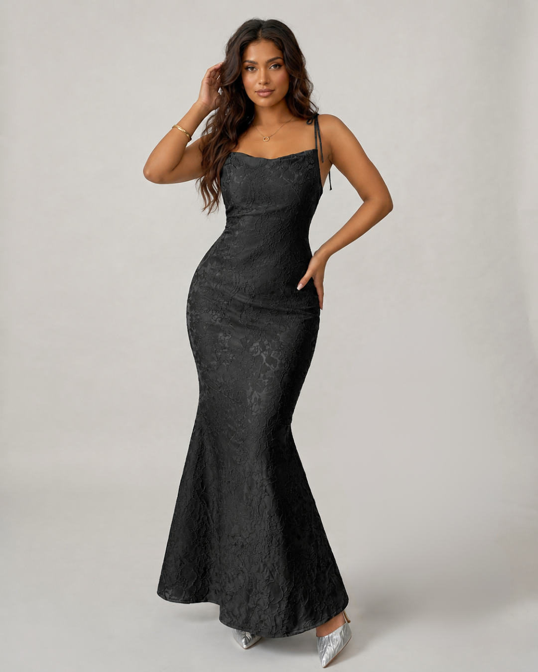 Mia Rose-Embossed Maxi Dress