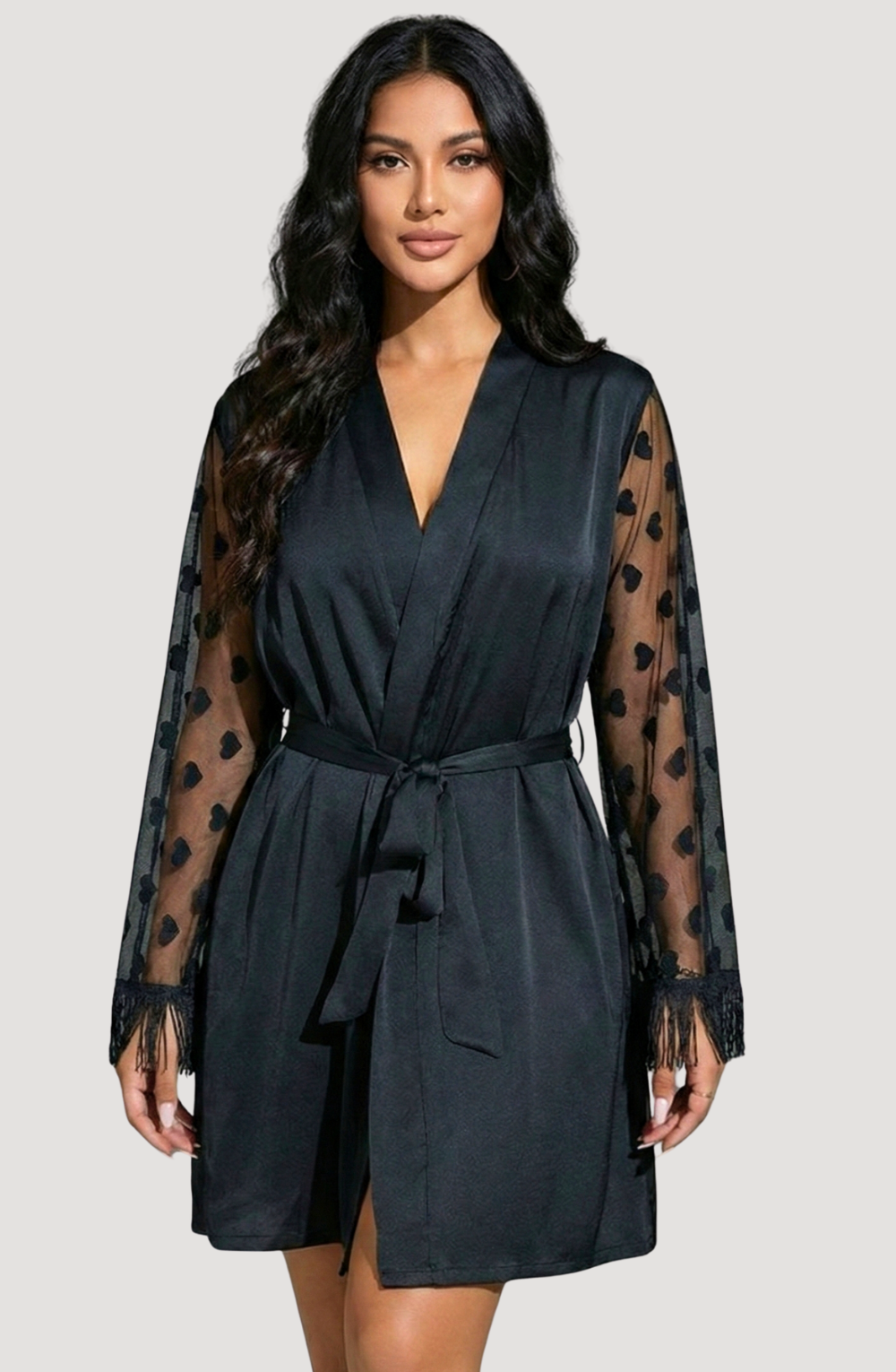Midnight Amour Satin Robe