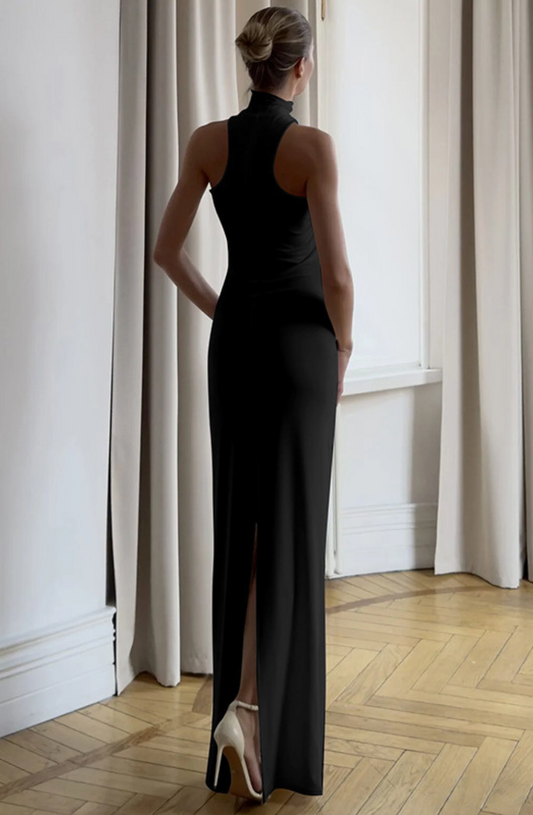 Midnight Halo Halter Dress