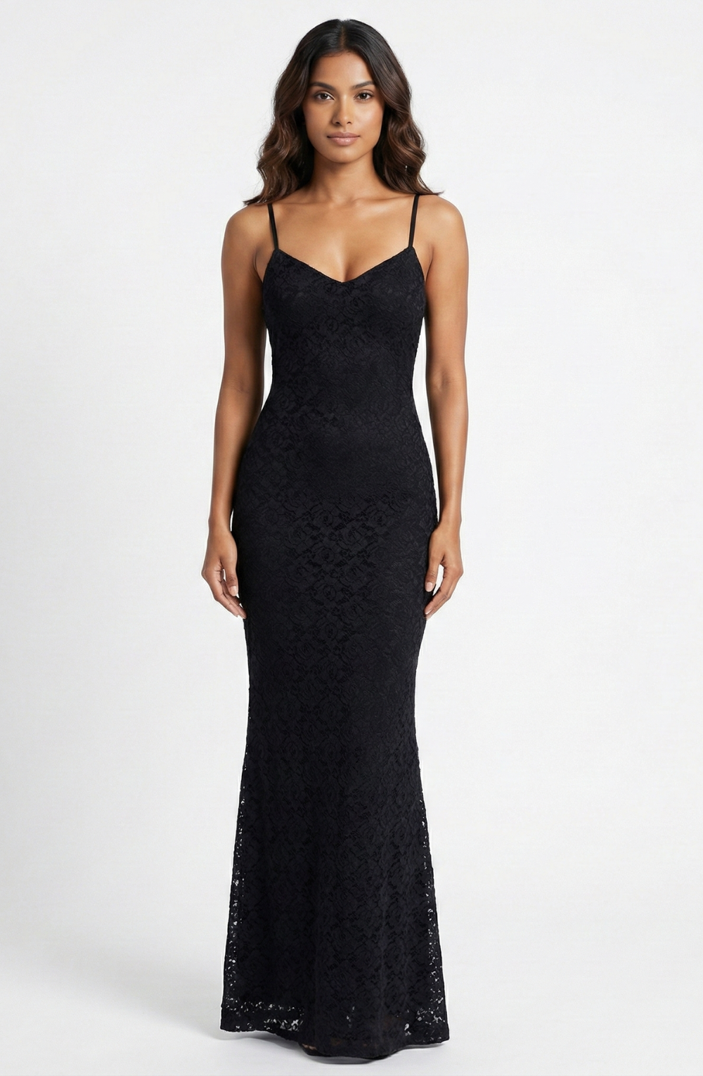 Midnight Lace Evening Gown