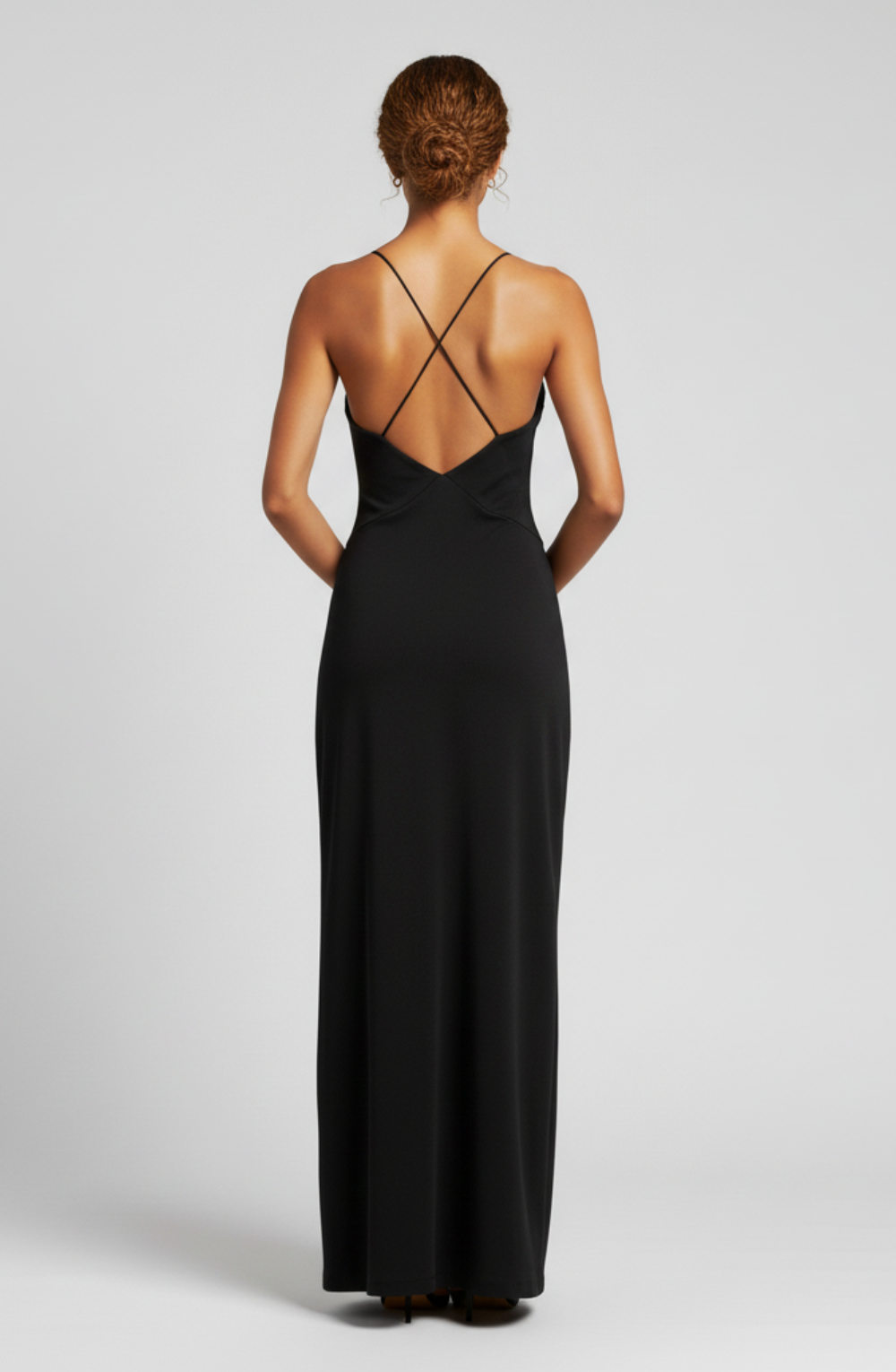 Midnight Rose Plunge Maxi Dress