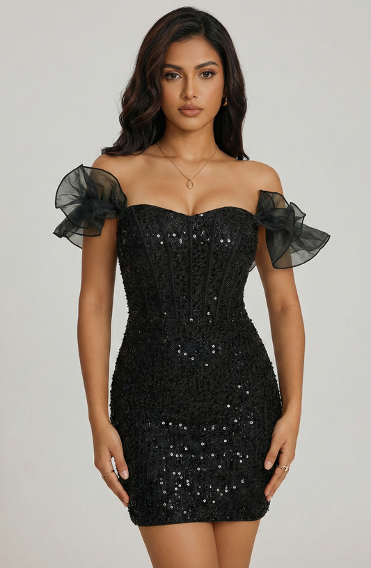 Midnight Star Sequin Corset Mini Dress