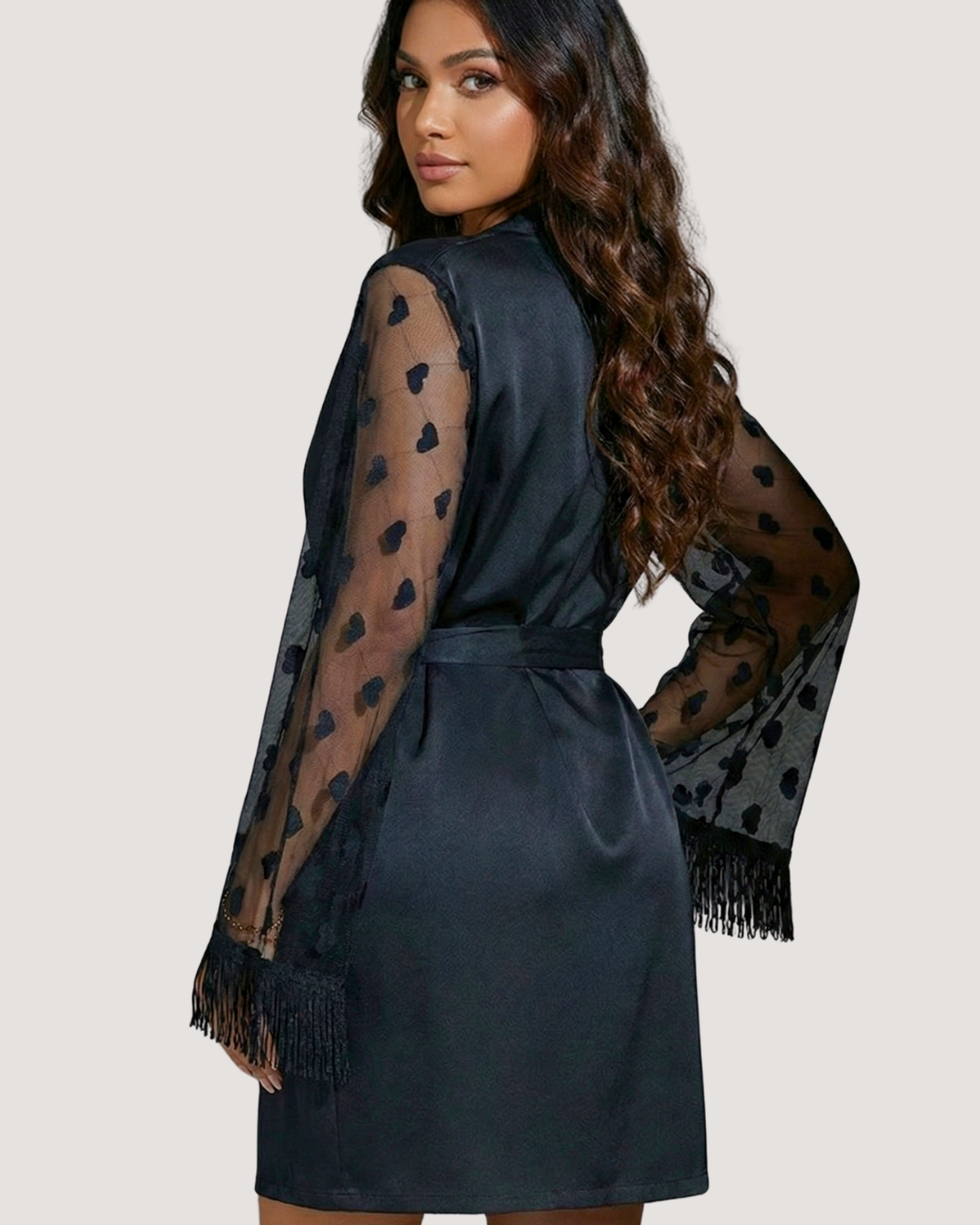 Midnight Amour Satin Robe