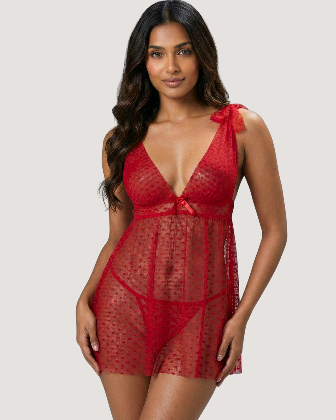 Midnight Flirt Mesh Slip Babydoll Dress