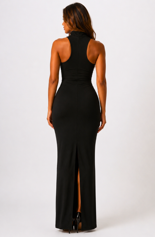 Midnight Halo Halter Dress