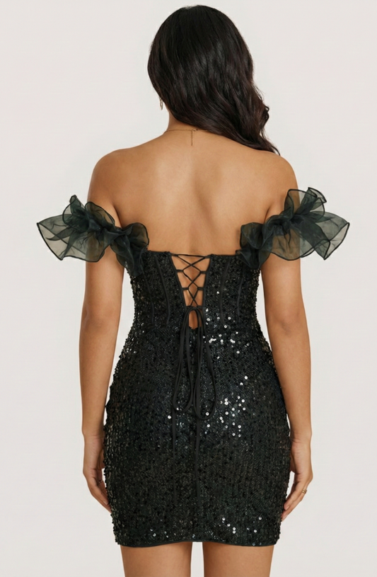 Midnight Star Sequin Corset Mini Dress