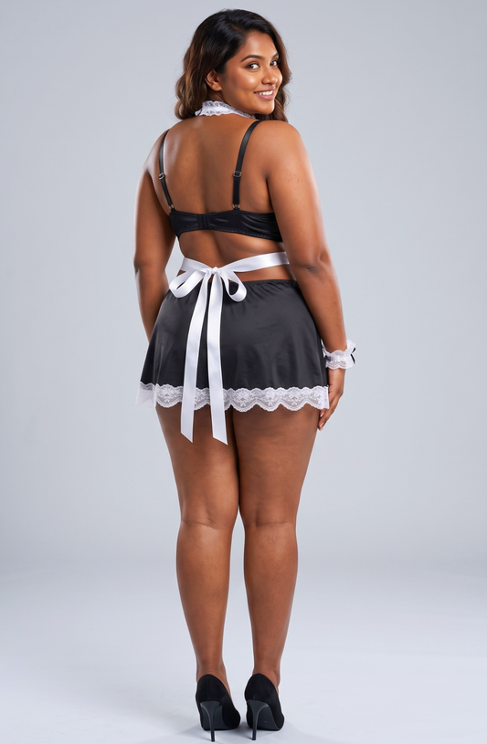 Monique Charm Plus Size Maid Lingerie Set