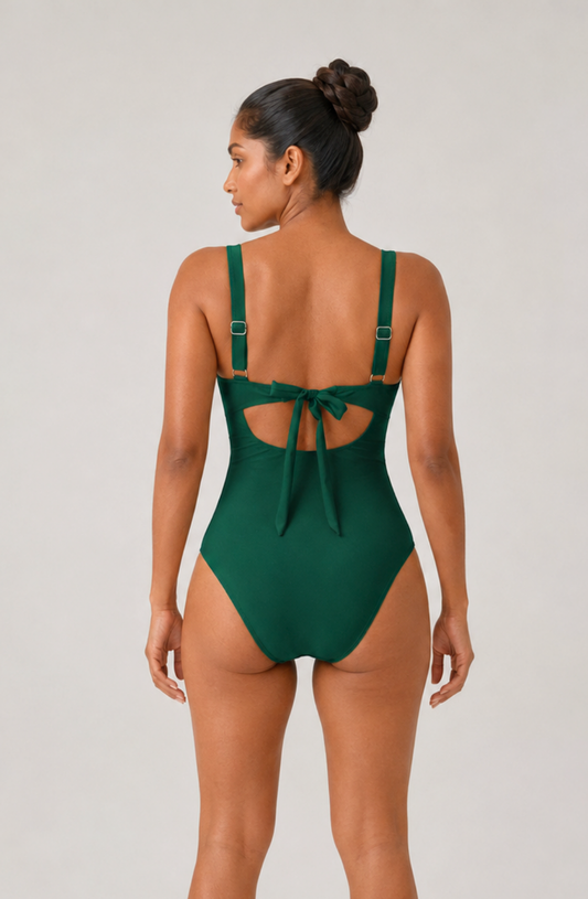 Nayara Sculpt V-Bar One Piece Swimsuit -Green