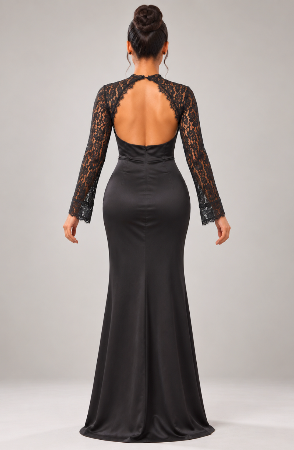 Nayla Lace-Detail Evening Maxi Dress