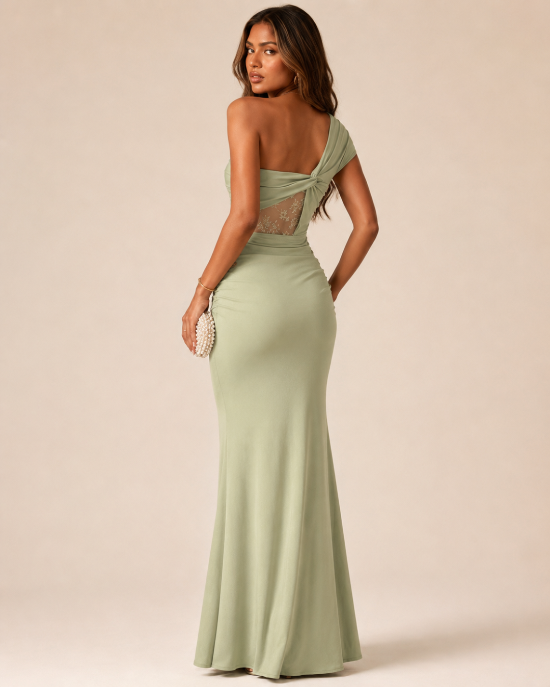 Nerina Illusion-Drape Maxi Dress