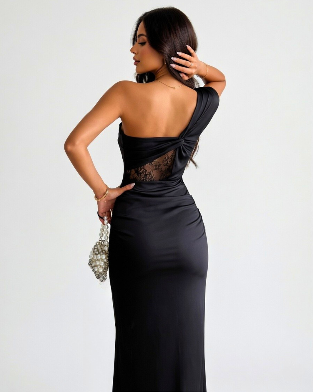 Nerina Illusion-Drape Maxi Dress