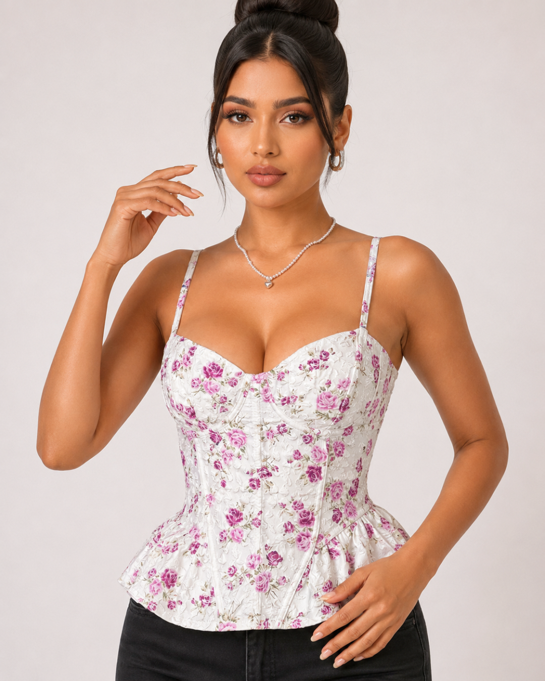 Noémie Floral Peplum Corset