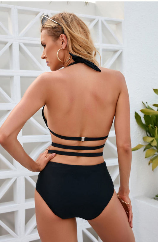 Oceanic Curves Push Up One Piece Swimsuit