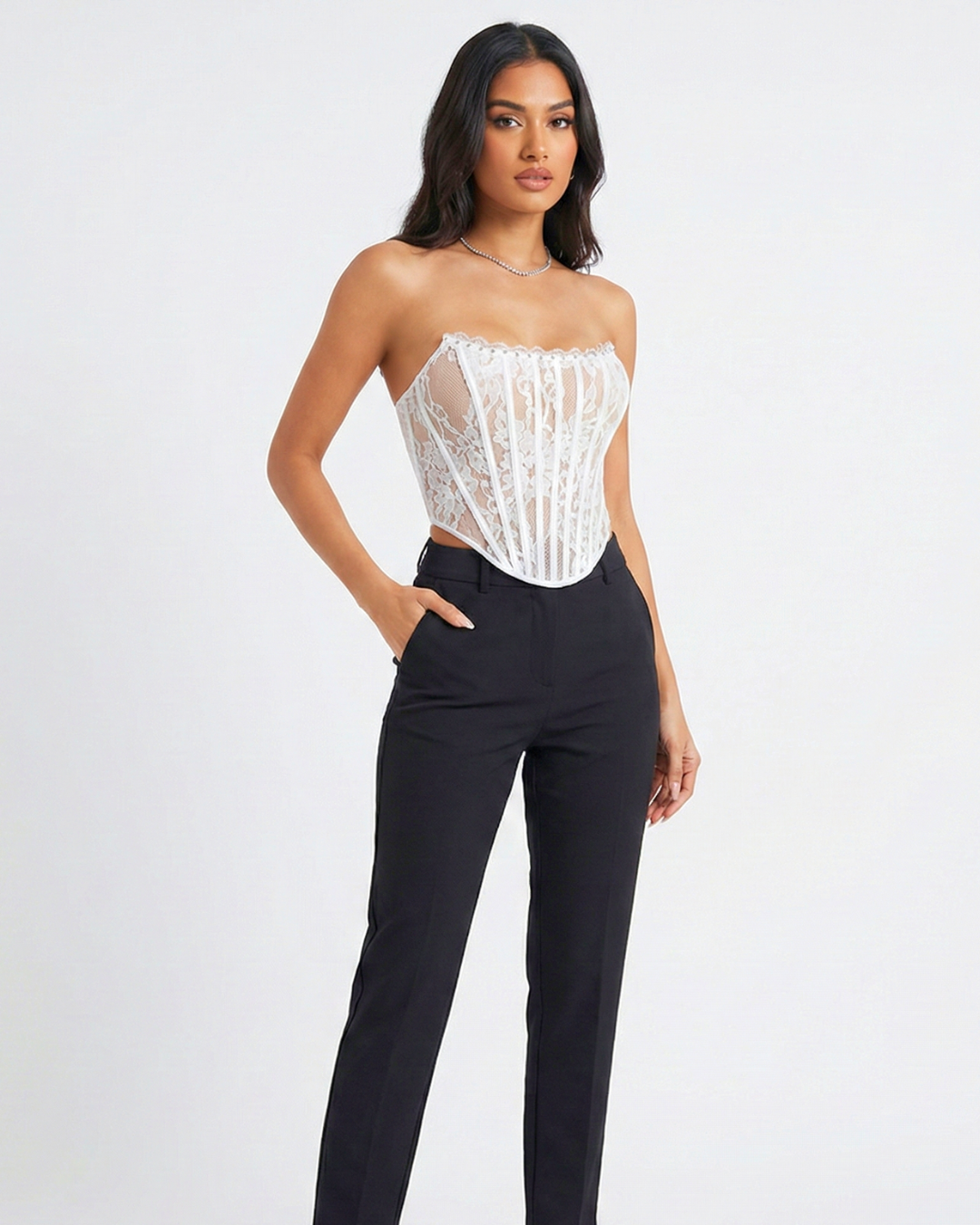 Pearl Bloom Lace Corset