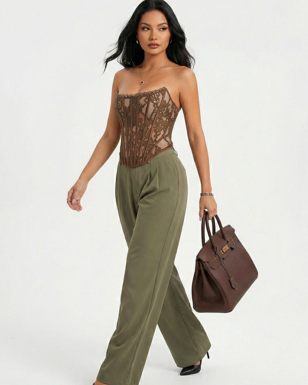 Pearl Bloom Lace Corset