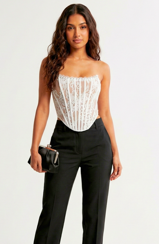 Pearl Bloom Lace Corset
