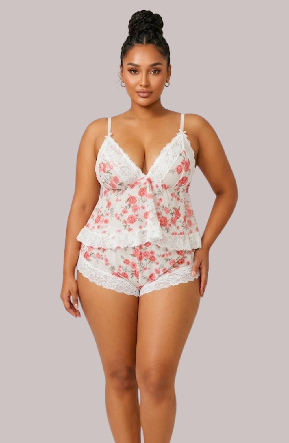 Rosalie Curve Lace Cami Short Set