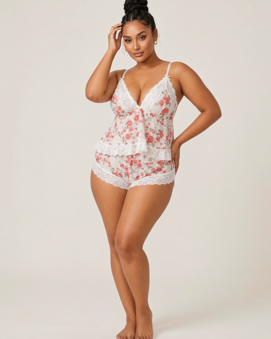 Rosalie Curve Lace Cami Short Set